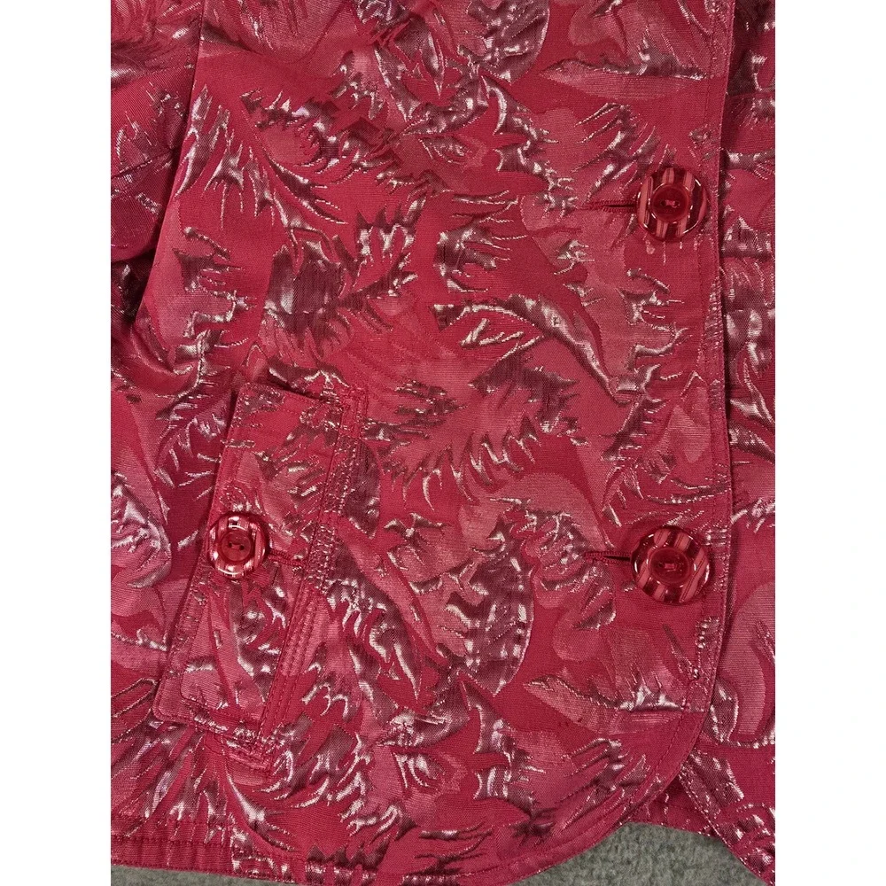 Laura Ashley Blazer Petites PM Medium Jacket Crop‎ Metallic Pink Top Barbiecore